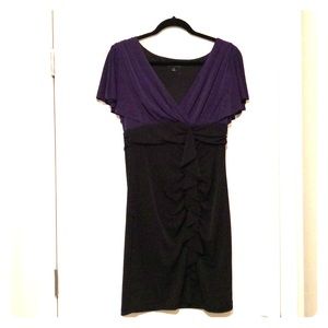 Enfocus Studio purple and black fitted dress